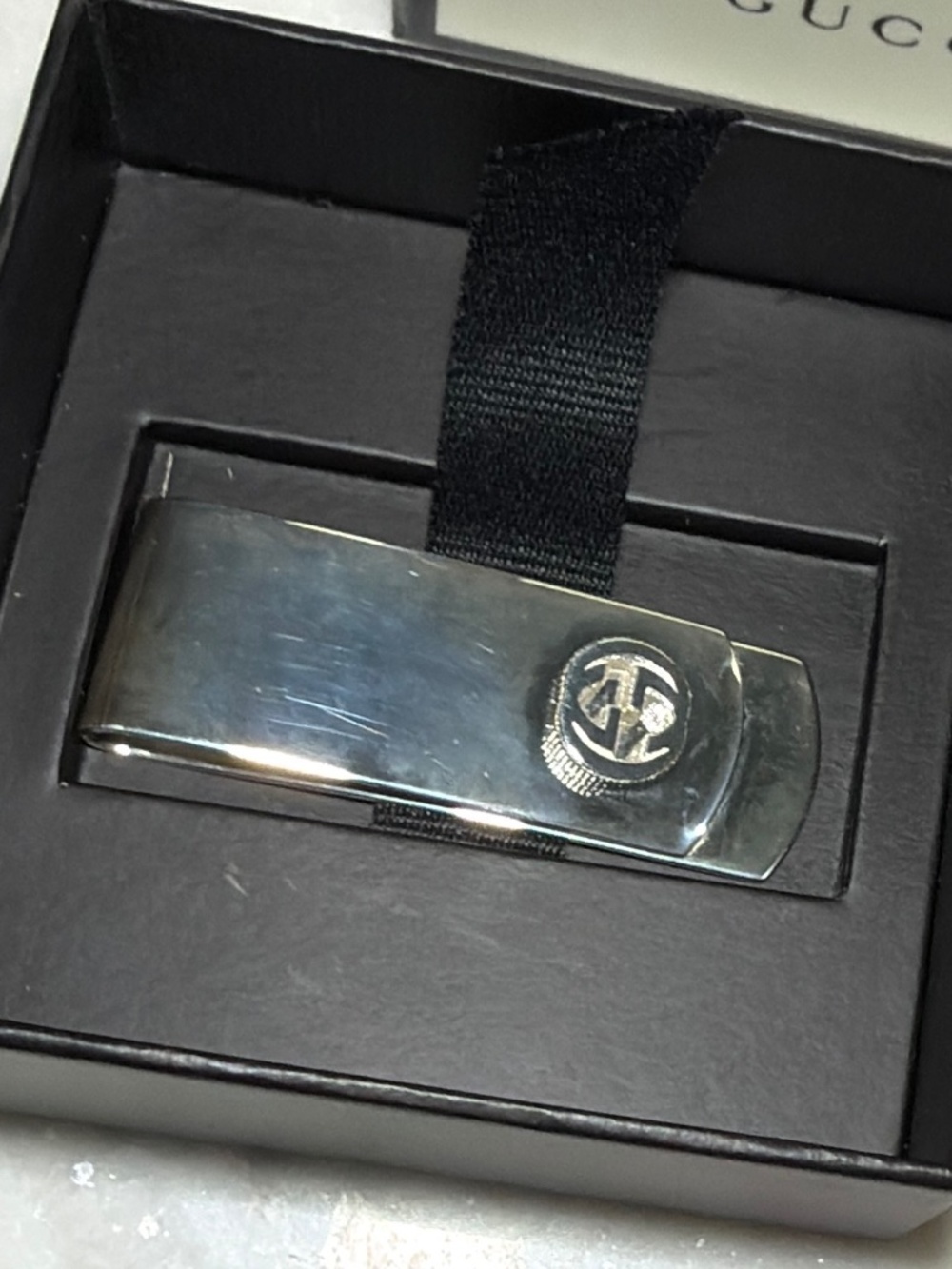 Gucci 925 sterling silver interlocking logo moneyclip